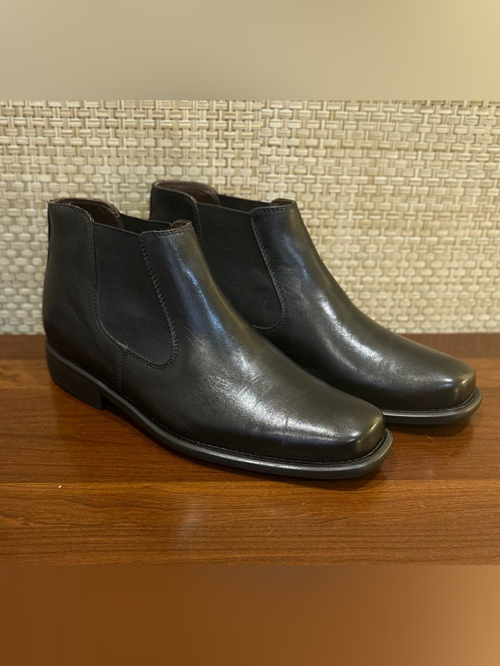 Johnston & Murphy Macomb Black Leather Chelsea Boots J&M FLEX 9.5 M Brazil
